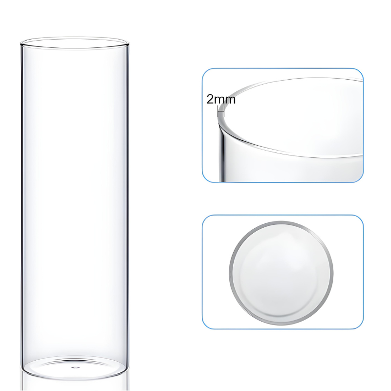 Vase Cylindrique Transparent en Verre | Design Minimaliste et Décoratif