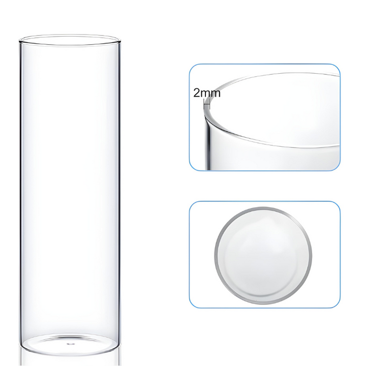 Vase Cylindrique Transparent en Verre | Design Minimaliste et Décoratif