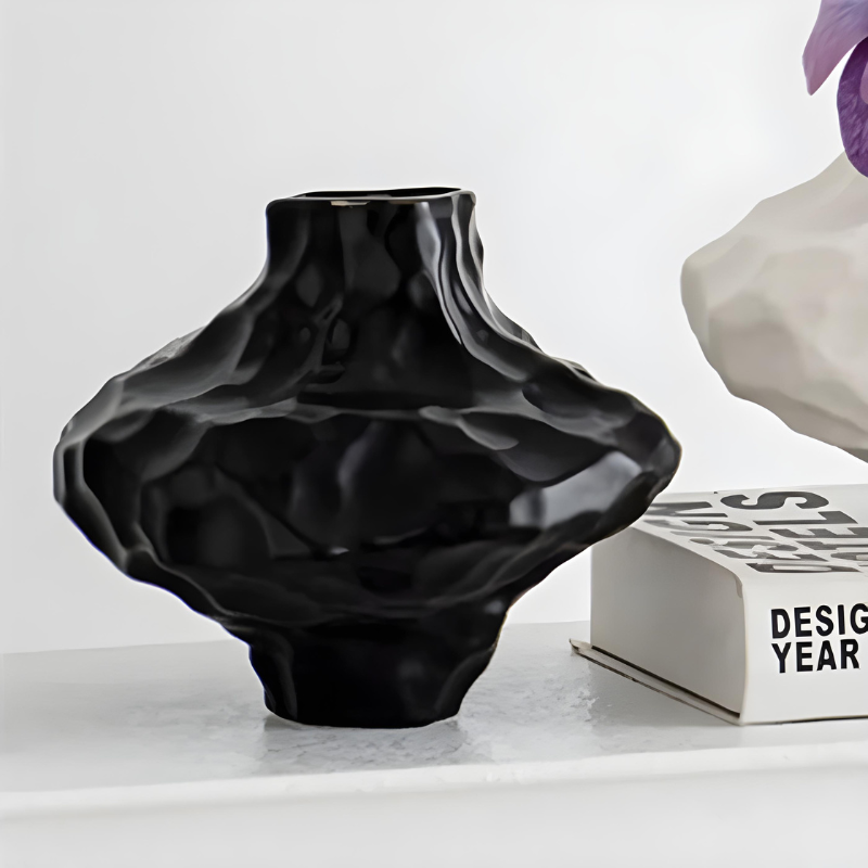Vase à Fleurs en Céramique Moderne et Décoratif | Design Géométrique Mat
