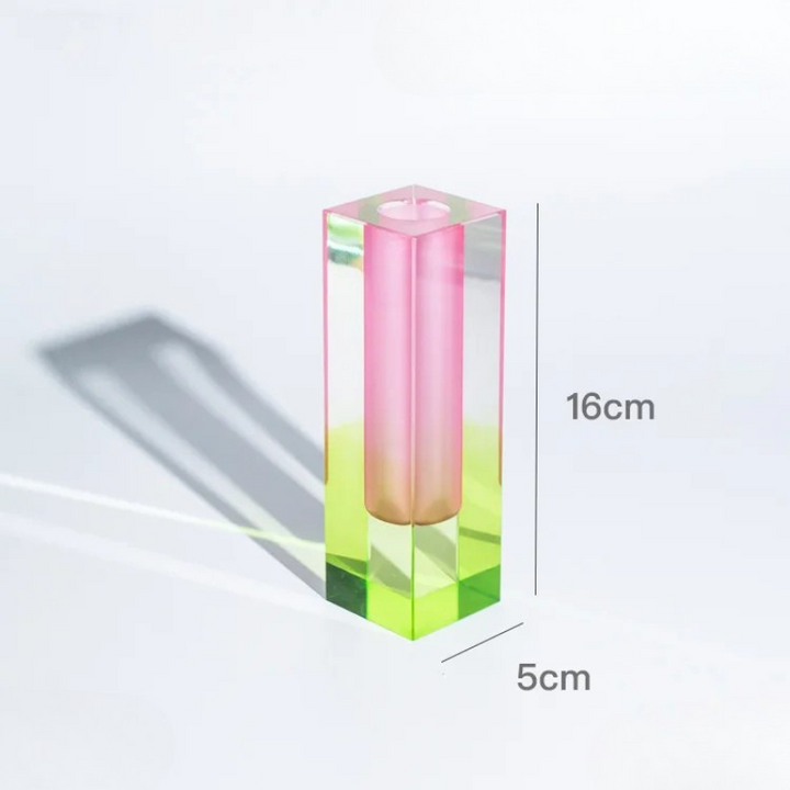 Vase Soliflore Transparent Coloré | Style Scandinave Chic en Acrylique