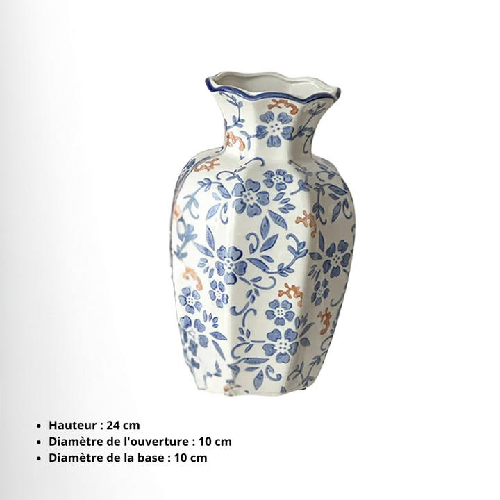 Vase en Céramique Blanc au Style Chinois | Décoratif et Vintage