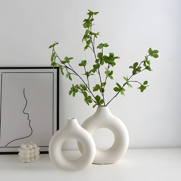 Vase à Fleurs Blanc Décoratif | Donut