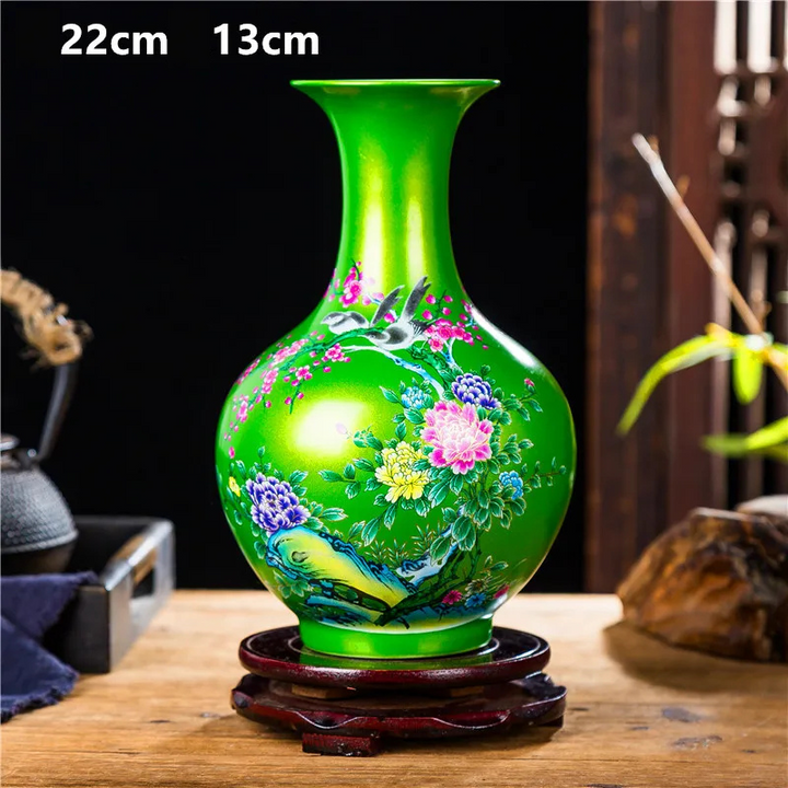 Vase à Fleurs Chinois en Céramique | Élégance Décorative Artisanale