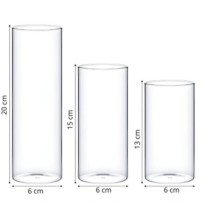 Vase Cylindrique Transparent en Verre | Design Minimaliste et Décoratif