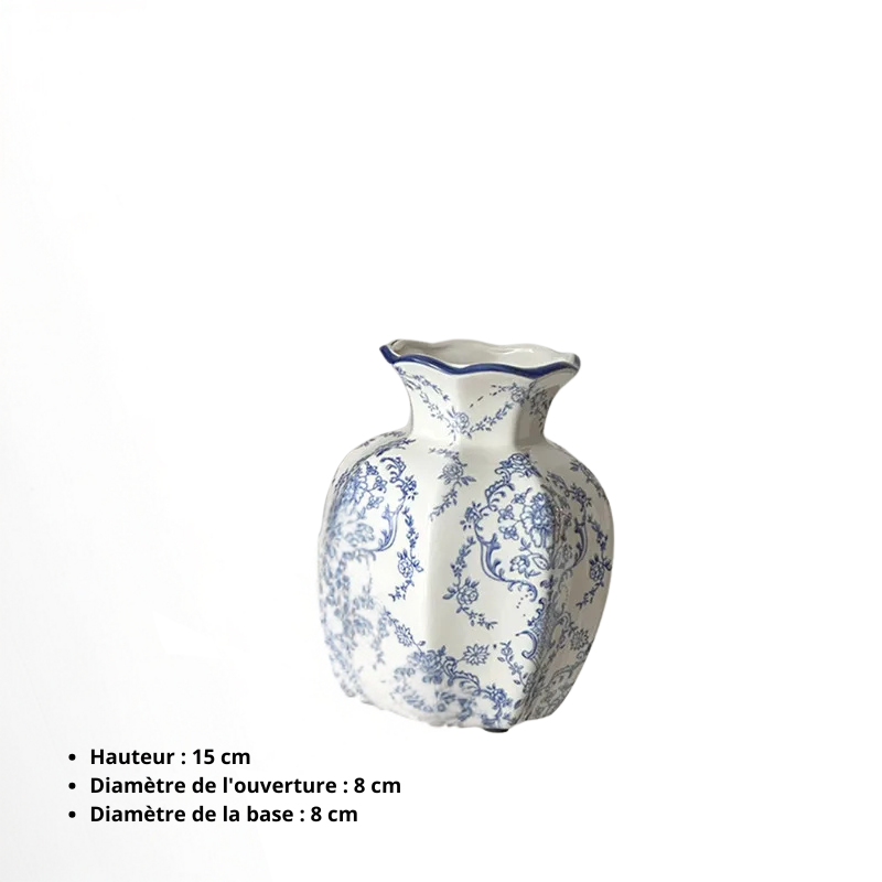 Vase en Céramique Blanc au Style Chinois | Décoratif et Vintage