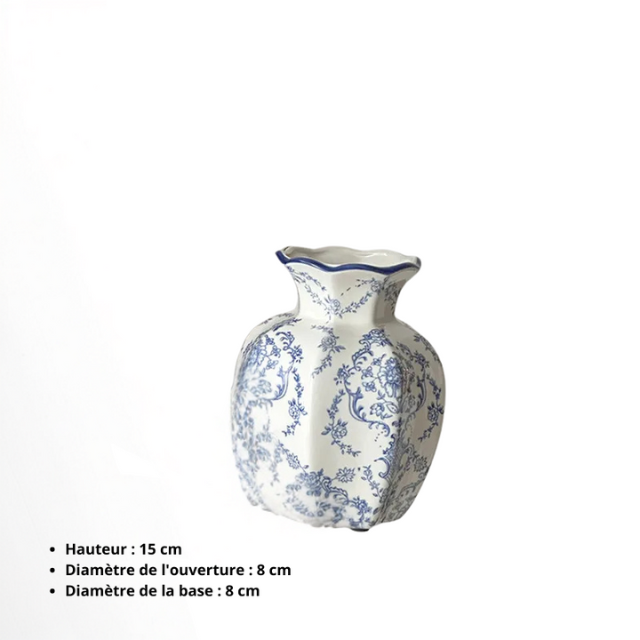 Vase en Céramique Blanc au Style Chinois | Décoratif et Vintage