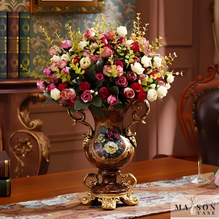 Grand Vase Décoratif Antique Grec | Effet Sculpté en Résine