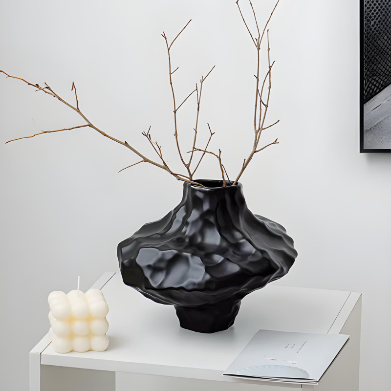 Vase à Fleurs en Céramique Moderne et Décoratif | Design Géométrique Mat