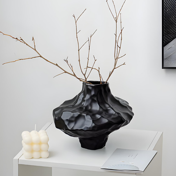 Vase à Fleurs en Céramique Moderne et Décoratif | Design Géométrique Mat