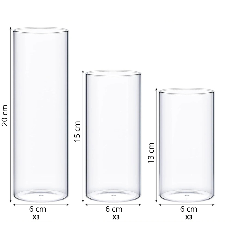 Vase Cylindrique Transparent en Verre | Design Minimaliste et Décoratif