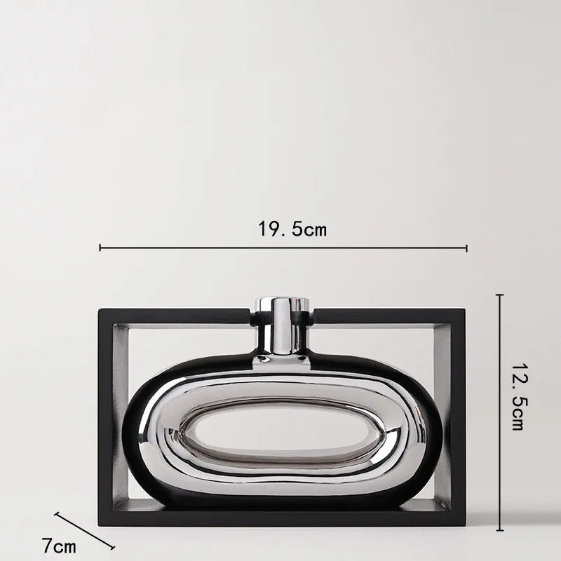 Vase à Fleurs Moderne en Céramique | Design Cadre Argenté Décoratif