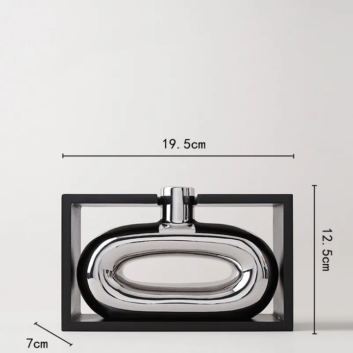 Vase à Fleurs Moderne en Céramique | Design Cadre Argenté Décoratif