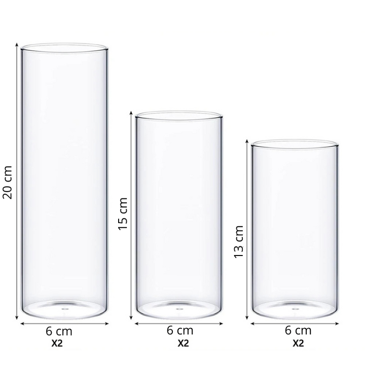 Vase Cylindrique Transparent en Verre | Design Minimaliste et Décoratif