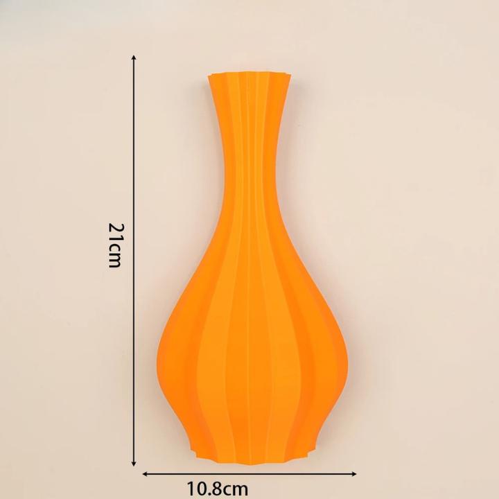 Vase à Fleurs Mural Minimaliste | Motif Géométrique Strié