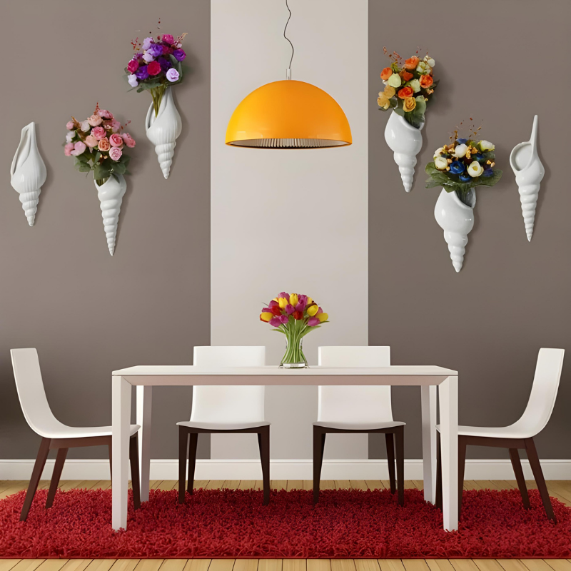 Vase Mural en Forme de Coquillage | Céramique Blanche Déco Bord de Mer