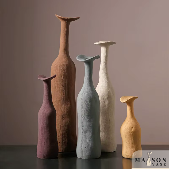 Vase Décoratif Moderne Design Scandinave | Texture Céramique Artisanale