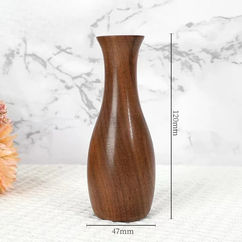 Petit Vase Soliflore en Bois Massif | Élégance Naturelle et Artisanat Raffiné