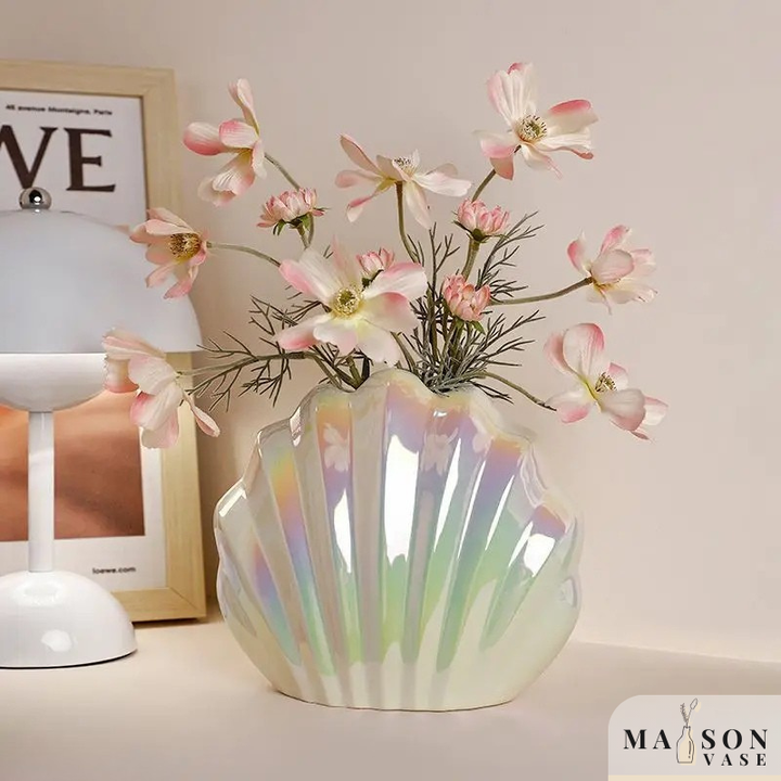 Vase Coquillage Nacré en Céramique | L’Éclat d’une Perle pour une Déco Élégante et Tendance