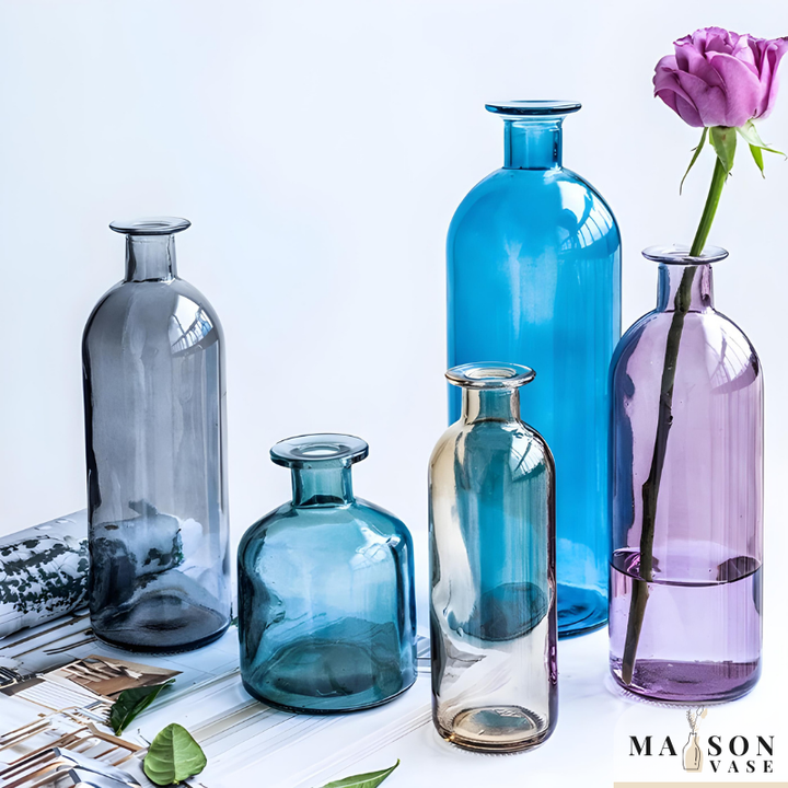 Vase en Verre Coloré Cylindrique Décoratif | Style Scandinave