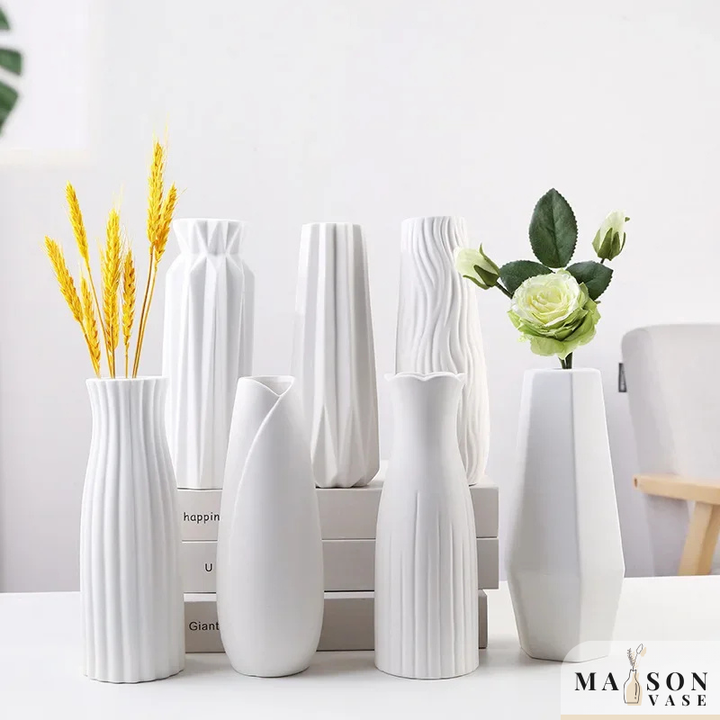 Petit Vase à Fleurs Blanc Scandinave Minimaliste | Moderne et Décoratif