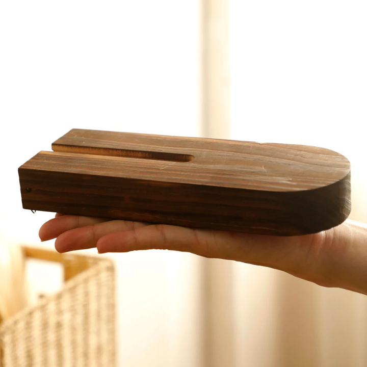 Vase à Fleurs Mural Scandinave Naturelle en Bois de Pin | Design Minimaliste et Décoratif