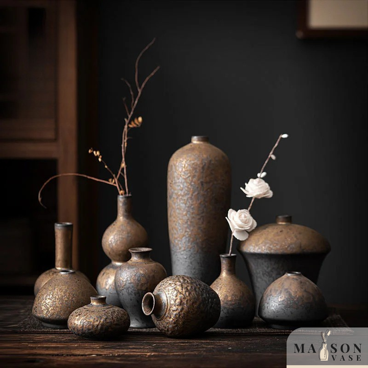 Vase à Fleurs Grec Vintage Décoratif en Céramique