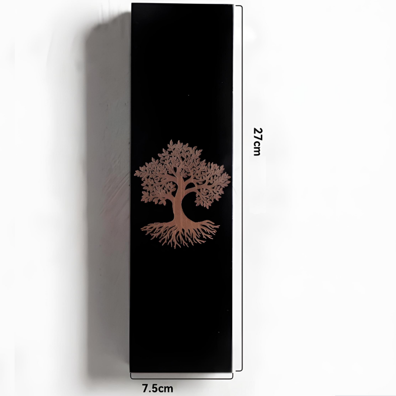 Vase à Fleurs Mural Bohème en Bois Noir | Design Minimaliste