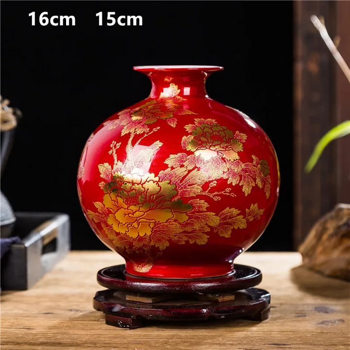 Vase à Fleurs Chinois en Céramique | Élégance Décorative Artisanale