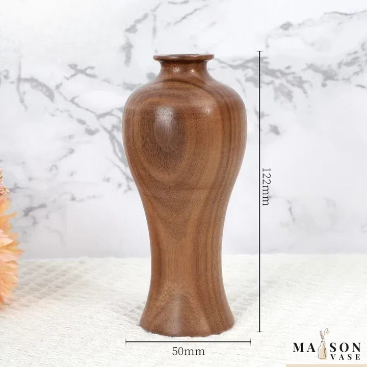 Petit Vase Soliflore en Bois Massif | Élégance Naturelle et Artisanat Raffiné