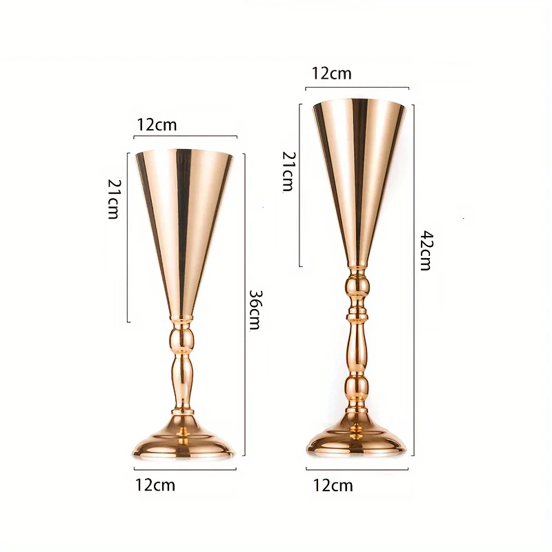 Grande Vase Haut Doré | Effet Métallique