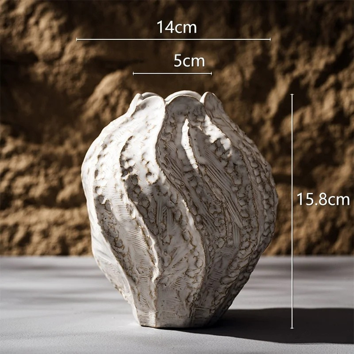 Vase en Céramique à Poser au Sol | Design Irrégulier et Style Scandinave