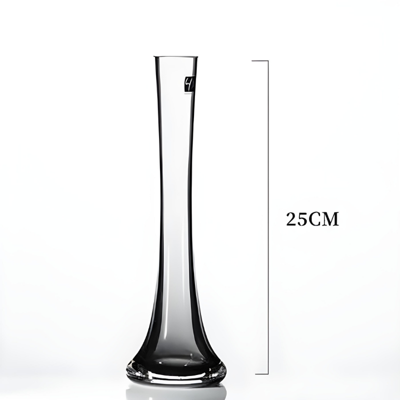 Vase Soliflore en Verre Transparent | Design Oblique Moderne