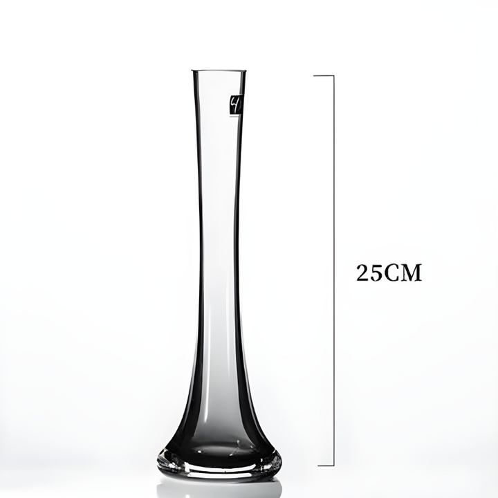 Vase Soliflore en Verre Transparent | Design Oblique Moderne