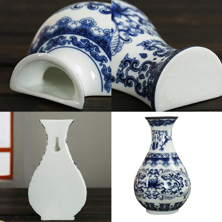 Vase Mural Chinois en Porcelaine Bleu et Blanc | L’Élégance Vintage