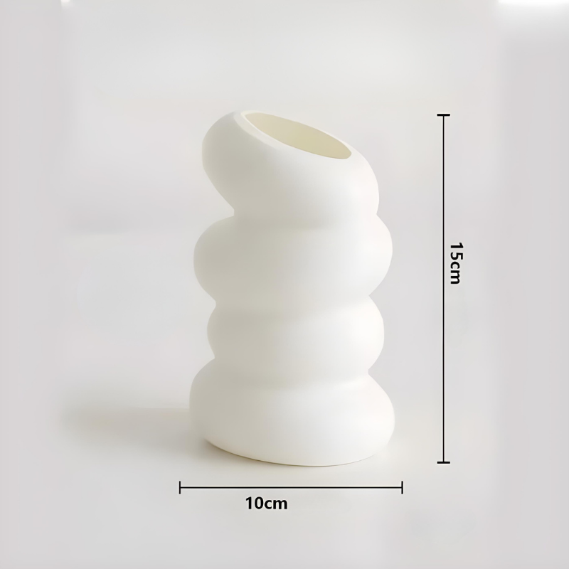 Petit Vase Blanc | Design Moderne en Spirale
