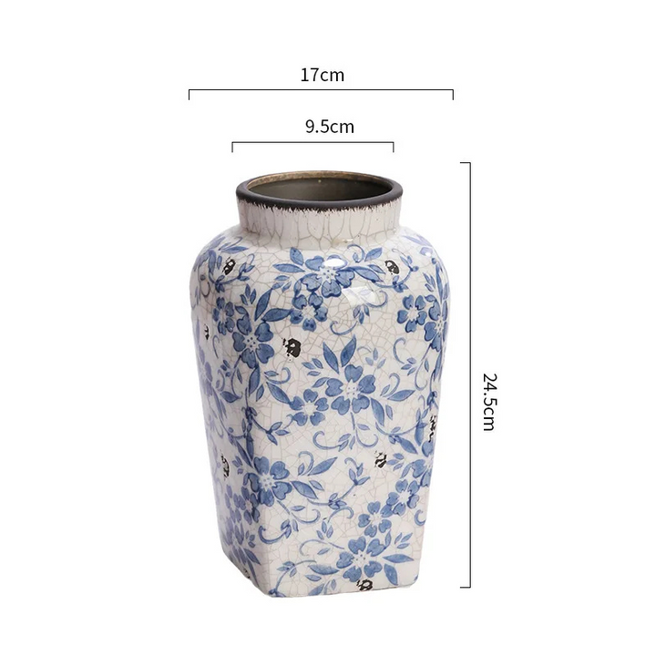 Vase Chinois Décoratif en Porcelaine | Bleu et Blanc, Élégance Vintage
