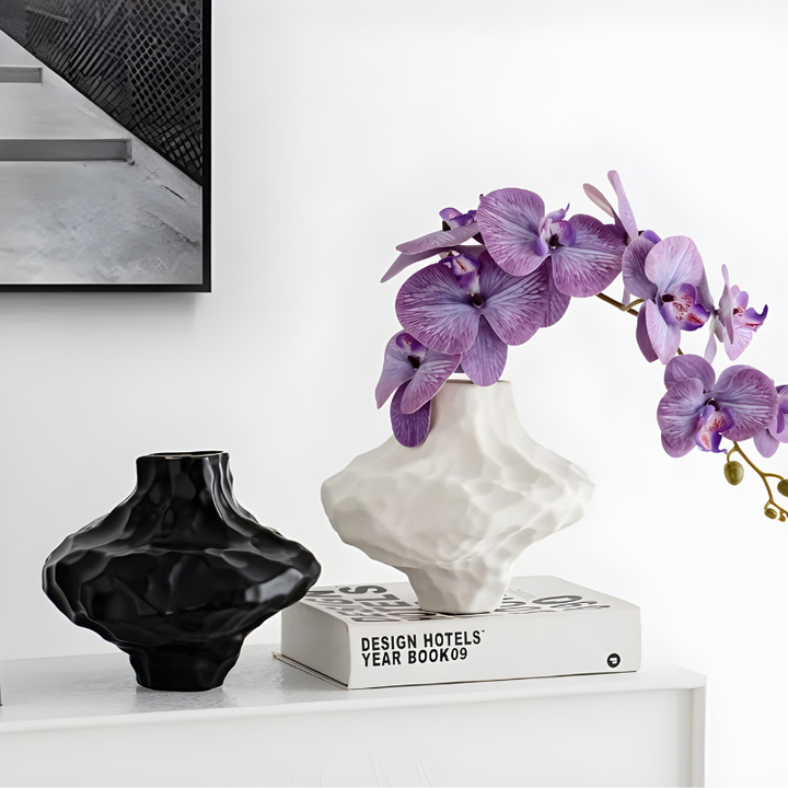 Vase à Fleurs en Céramique Moderne et Décoratif | Design Géométrique Mat