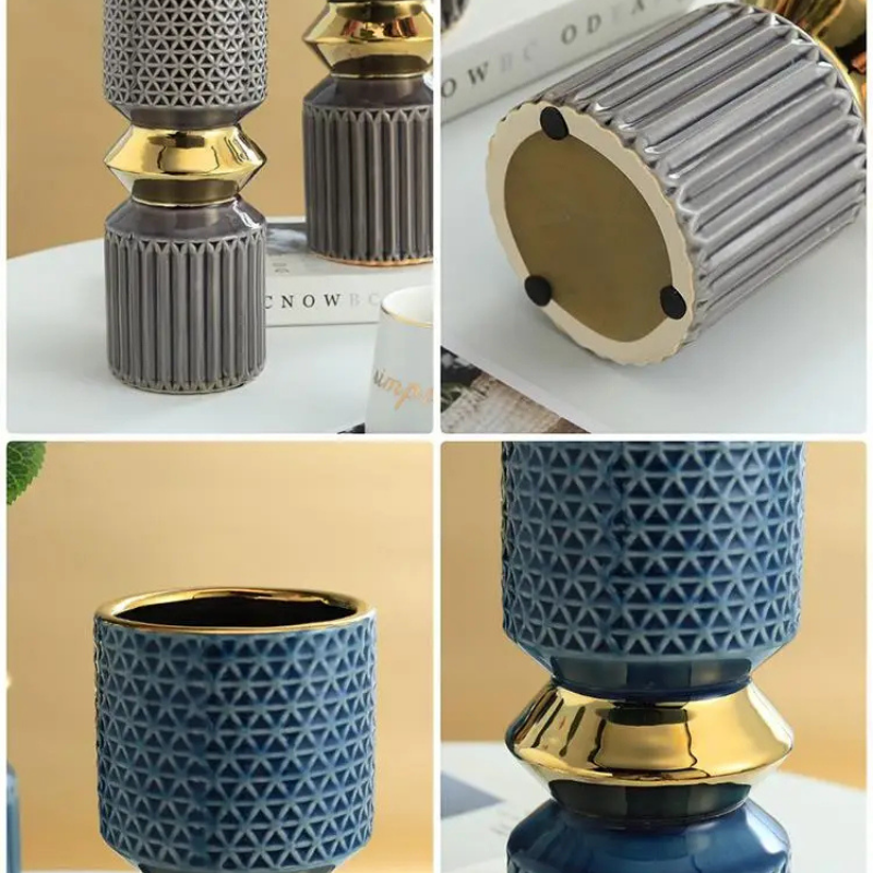 Vase à Fleurs Doré en Céramique | Décoratif, Luxueux et Moderne