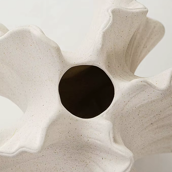 Vase Pampa Décoratif en Céramique | Design Pétale et Plis Élégants