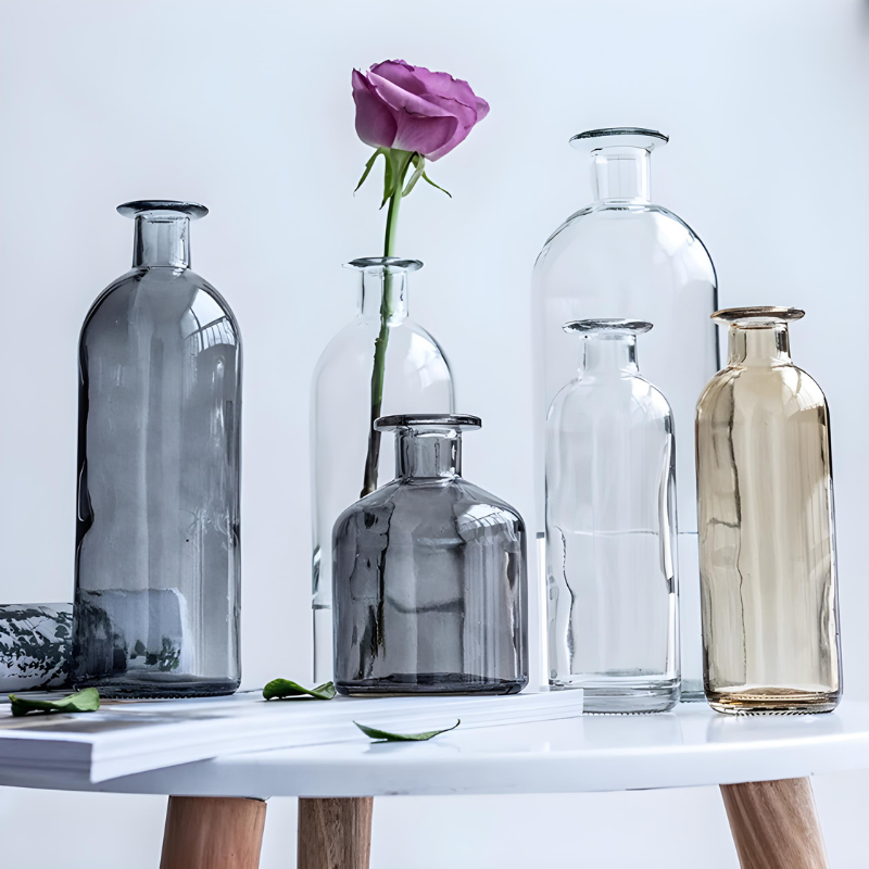 Vase en Verre Coloré Cylindrique Décoratif | Style Scandinave