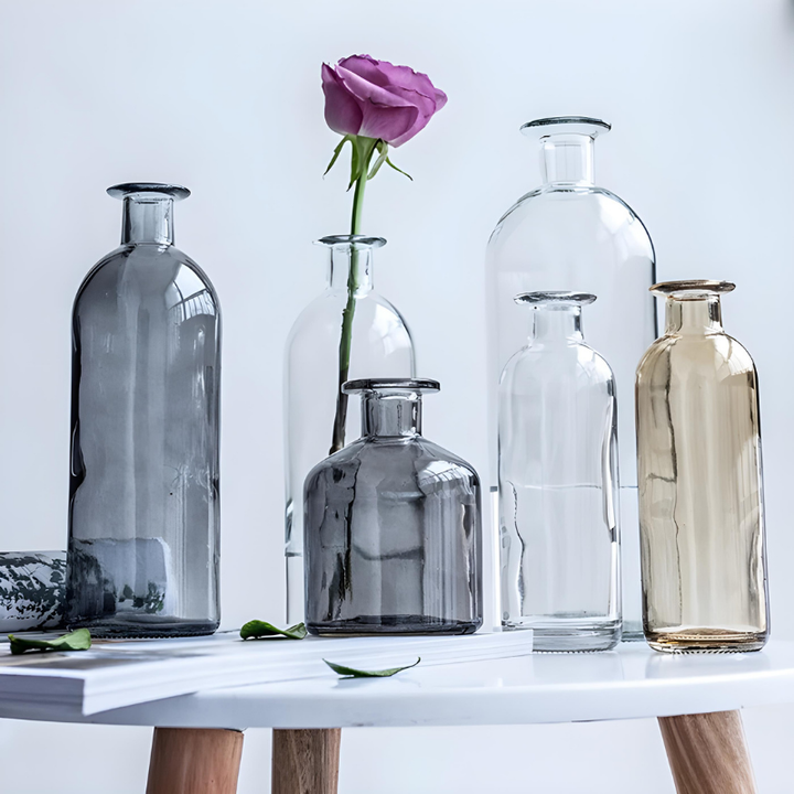 Vase en Verre Coloré Cylindrique Décoratif | Style Scandinave