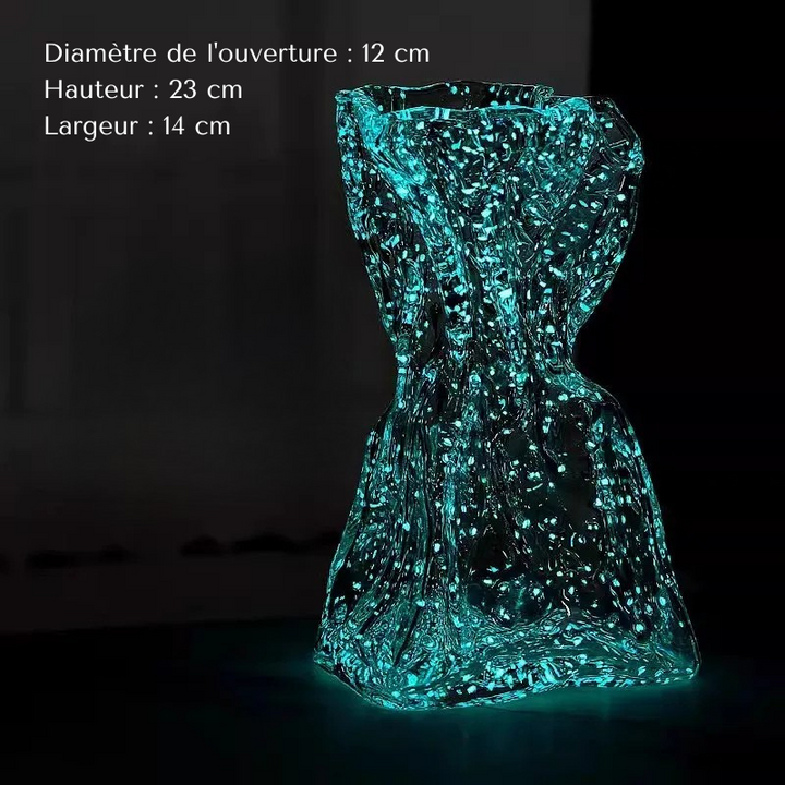 Vase en Verre Bleu Lumineux | Design Scandinave et Décoratif