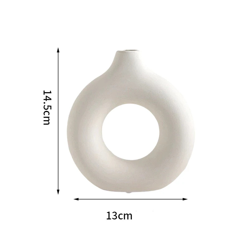 Vase à Fleurs Blanc Décoratif | Donut