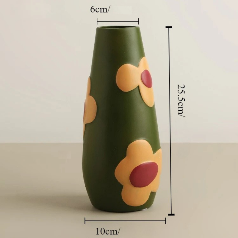 Vase en Céramique Nordique | Peint à la Main - Style Morandi