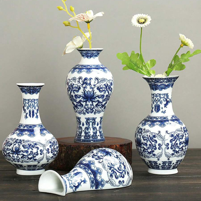 Vase Mural Chinois en Porcelaine Bleu et Blanc | L’Élégance Vintage