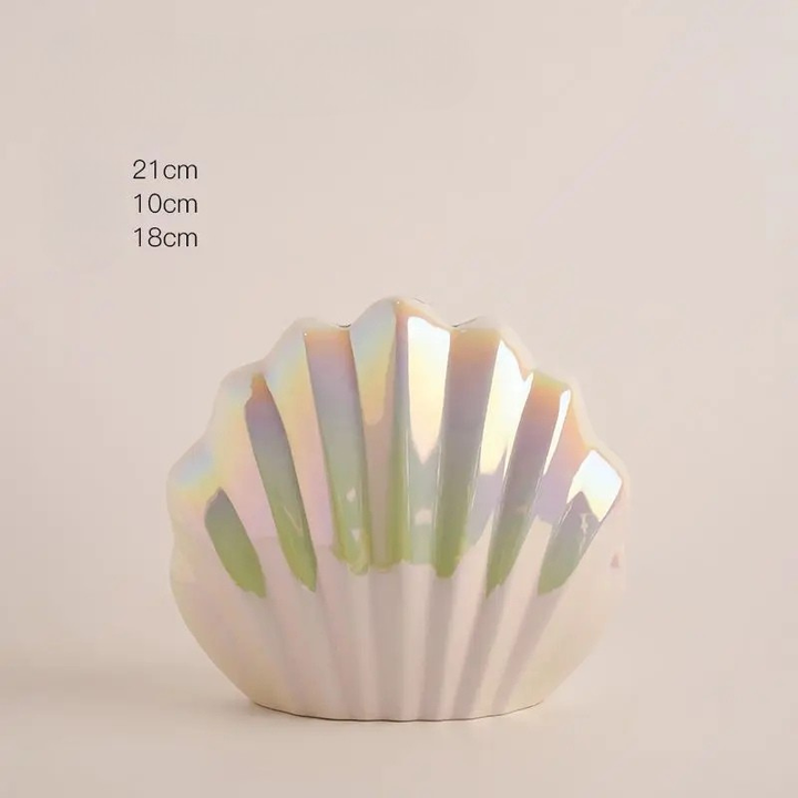 Vase Coquillage Nacré en Céramique | L’Éclat d’une Perle pour une Déco Élégante et Tendance