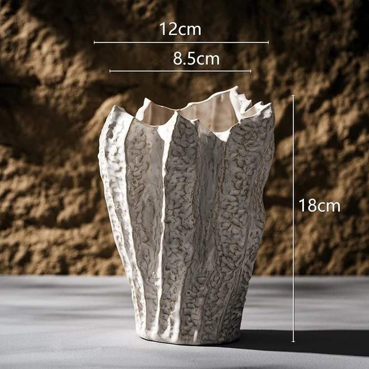 Vase en Céramique à Poser au Sol | Design Irrégulier et Style Scandinave