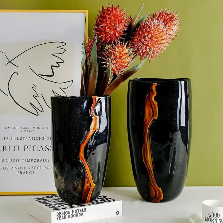 Vase en Verre Peint Minimaliste | Moderne et Décoratif