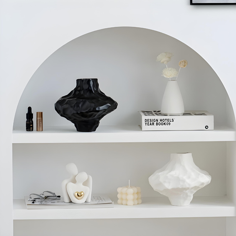 Vase à Fleurs en Céramique Moderne et Décoratif | Design Géométrique Mat