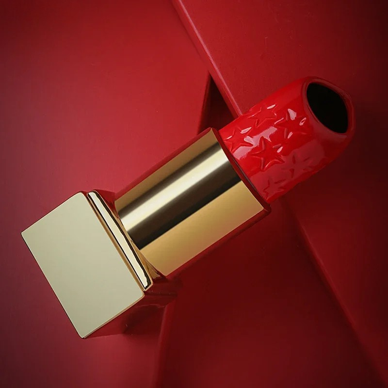 Grand Vase Rouge à Lèvres en Céramique | Décoratif et Moderne